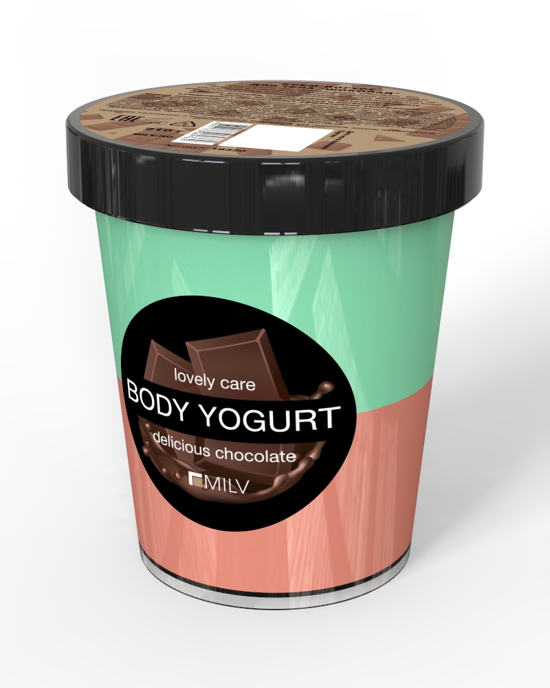 картинка Крем-йогурт для тела "Шоколад". 210 г MILV арт.18330 от магазина профессиональной косметики City-Nail